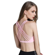 Load image into Gallery viewer, LUKITAS Women Sports Bra Quick Dry High Stretch Top Sport Push Up Fitness Running Gym Breathable Cross Strap Yoga Bra Vest Tops