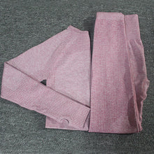 Load image into Gallery viewer, 2pcs/set Vital Women Sport Suit Yoga Set Gym Workout Clothes Long Sleeve Fitness Crop Top + High Waist Energy Seamless Leggings
