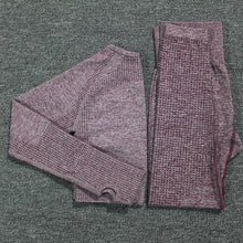 Load image into Gallery viewer, 2pcs/set Vital Women Sport Suit Yoga Set Gym Workout Clothes Long Sleeve Fitness Crop Top + High Waist Energy Seamless Leggings
