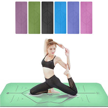 Load image into Gallery viewer, Non-slip TPE  Yoga Mats Tasteless Pilates Gym Exercise Sport Living Room Pads for Fitness Body Building with Position LIne
