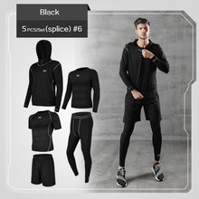 Load image into Gallery viewer, REXCHI 5 Pcs/Set Men&#39;s Tracksuit Gym Fitness Compression Sports Suit Clothes Running Jogging Sport Wear Exercise Workout Tights
