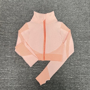 Seamless Workout Yoga Sets Female Sport Gym suit Wear Running Clothes women Fitness Sport Yoga Suit Long Sleeve yoga clothing