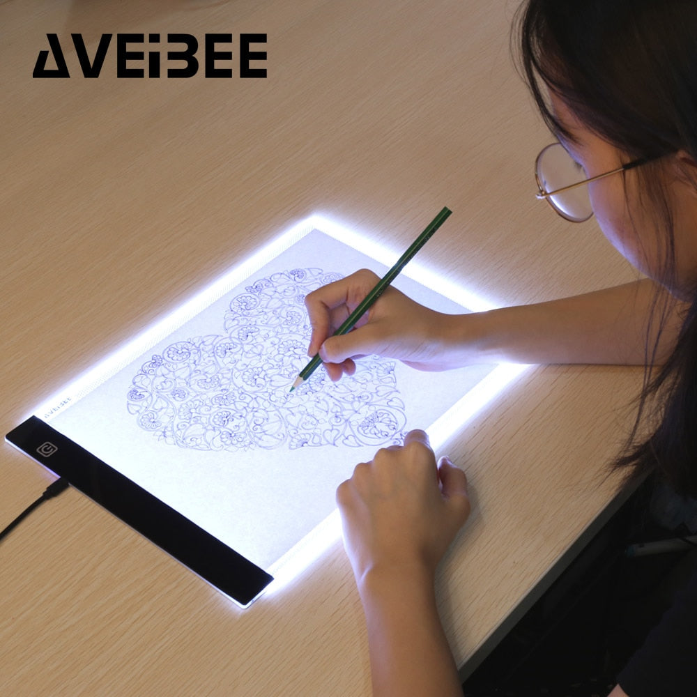 Original Digital Tablets A4 LED Graphic Artist Thin Art Stencil Drawing Board Light Box Tracing Table Pad Three-level For Copy